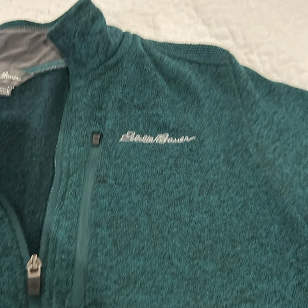 Eddie Bauer Pullover Quarter Zip Green Large - Picture 3 of 3